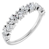14K White 1/2 CTW Natural Diamond Tilted Marquise Anniversary Band